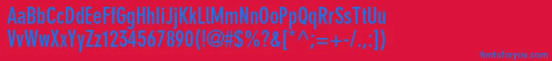DinneuzeitgroteskstdBdcond Font – Blue Fonts on Red Background