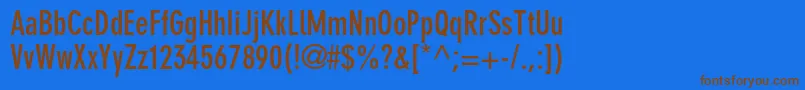 DinneuzeitgroteskstdBdcond Font – Brown Fonts on Blue Background