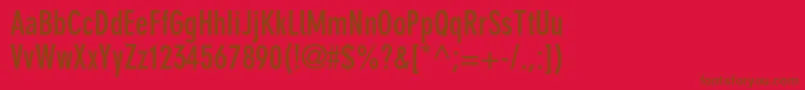 フォントDinneuzeitgroteskstdBdcond – 赤い背景に茶色の文字