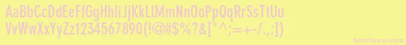 DinneuzeitgroteskstdBdcond Font – Pink Fonts on Yellow Background