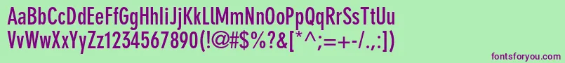 DinneuzeitgroteskstdBdcond Font – Purple Fonts on Green Background