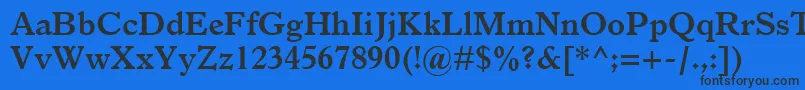 ItalianOldStyleMtBold-Schriftart – Schwarze Schriften auf blauem Hintergrund