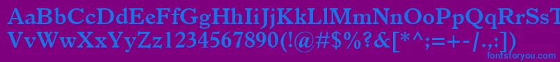 ItalianOldStyleMtBold-Schriftart – Blaue Schriften auf violettem Hintergrund
