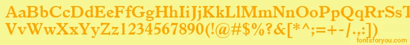 ItalianOldStyleMtBold Font – Orange Fonts on Yellow Background