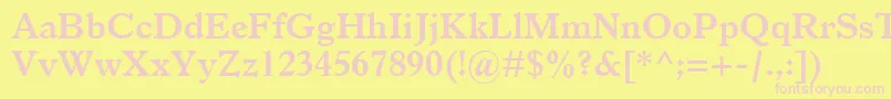 ItalianOldStyleMtBold Font – Pink Fonts on Yellow Background
