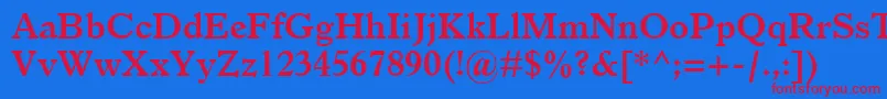 ItalianOldStyleMtBold Font – Red Fonts on Blue Background