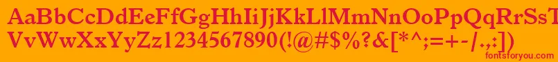 ItalianOldStyleMtBold Font – Red Fonts on Orange Background