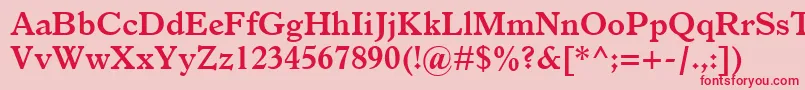 ItalianOldStyleMtBold Font – Red Fonts on Pink Background