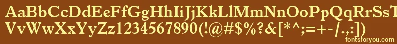 ItalianOldStyleMtBold-Schriftart – Gelbe Schriften auf braunem Hintergrund