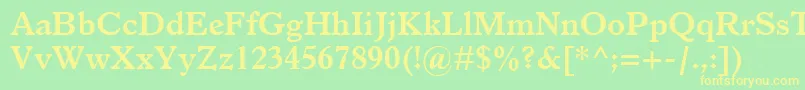 ItalianOldStyleMtBold Font – Yellow Fonts on Green Background