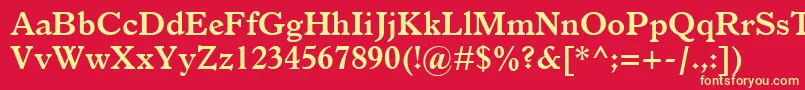 ItalianOldStyleMtBold Font – Yellow Fonts on Red Background