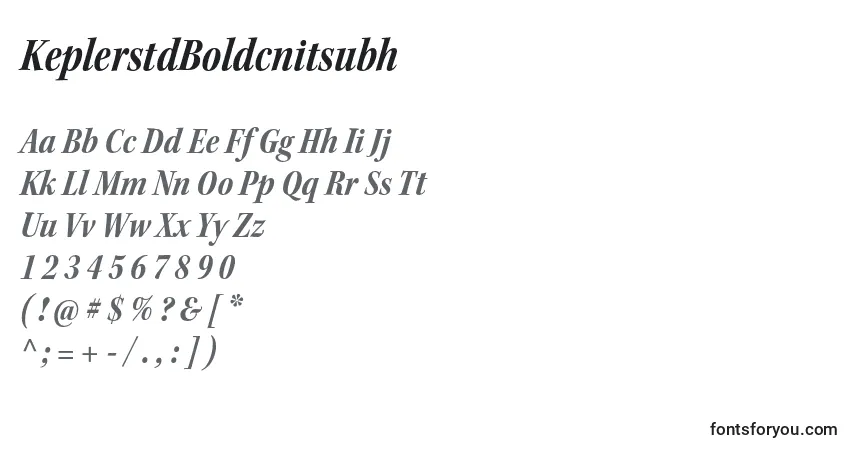 Czcionka KeplerstdBoldcnitsubh – alfabet, cyfry, specjalne znaki