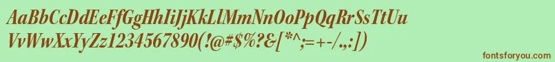 KeplerstdBoldcnitsubh Font – Brown Fonts on Green Background