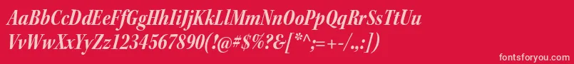 KeplerstdBoldcnitsubh Font – Pink Fonts on Red Background