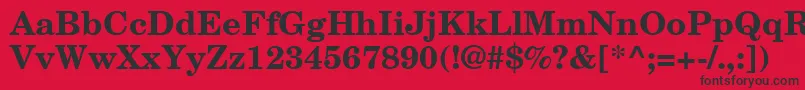 NewCenturySchoolbookLtBold Font – Black Fonts on Red Background