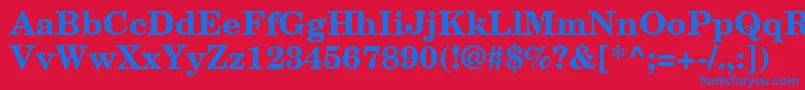 NewCenturySchoolbookLtBold Font – Blue Fonts on Red Background