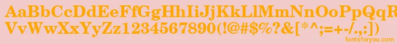 NewCenturySchoolbookLtBold Font – Orange Fonts on Pink Background