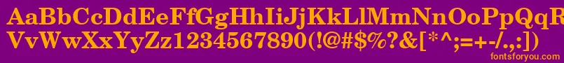 NewCenturySchoolbookLtBold Font – Orange Fonts on Purple Background