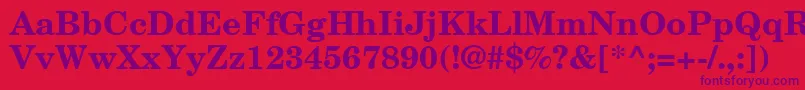 NewCenturySchoolbookLtBold Font – Purple Fonts on Red Background