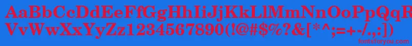 NewCenturySchoolbookLtBold Font – Red Fonts on Blue Background