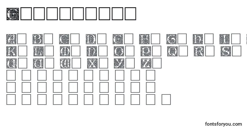 A fonte Eileencaps – alfabeto, números, caracteres especiais