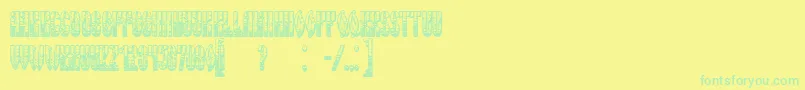 RussianLandOld Font – Green Fonts on Yellow Background