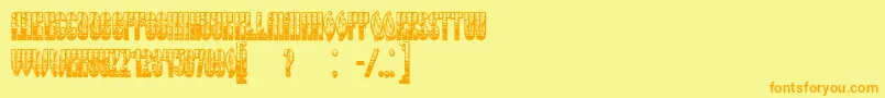 RussianLandOld Font – Orange Fonts on Yellow Background