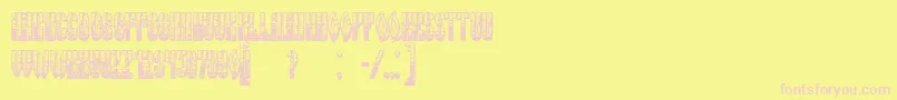 RussianLandOld Font – Pink Fonts on Yellow Background