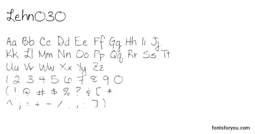 Schriftart Lehn030 – Alphabet, Zahlen, spezielle Symbole