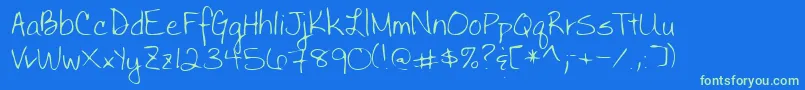 フォントLehn030 – 青い背景に緑のフォント