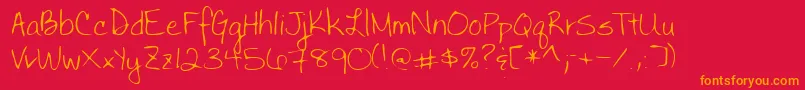 Lehn030 Font – Orange Fonts on Red Background