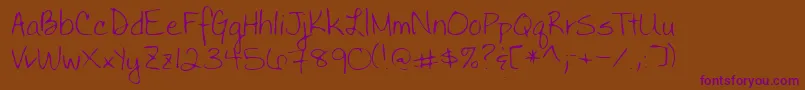 Lehn030-Schriftart – Violette Schriften auf braunem Hintergrund