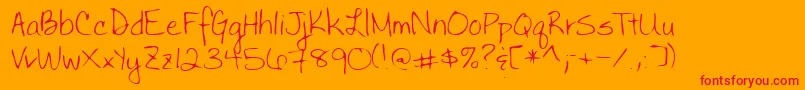 Lehn030 Font – Red Fonts on Orange Background