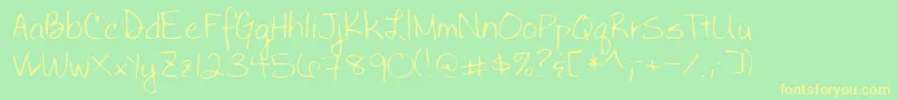 Lehn030 Font – Yellow Fonts on Green Background