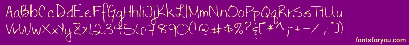 Lehn030 Font – Yellow Fonts on Purple Background