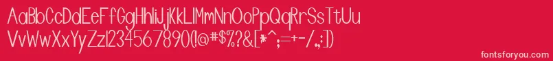 Manta Font – Pink Fonts on Red Background