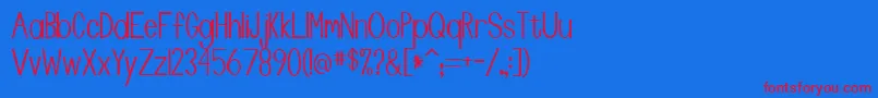 Manta Font – Red Fonts on Blue Background