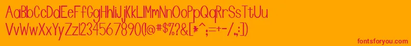 Manta-Schriftart – Rote Schriften auf orangefarbenem Hintergrund
