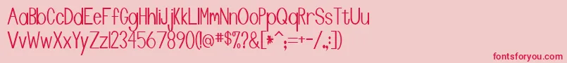 Manta-Schriftart – Rote Schriften auf rosa Hintergrund
