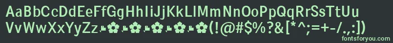 PentaySansRegular-fontti – vihreät fontit mustalla taustalla