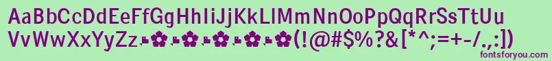 Шрифт PentaySansRegular – фиолетовые шрифты на зелёном фоне
