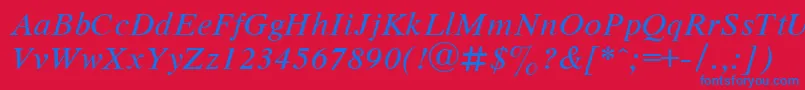 Dutchi Font – Blue Fonts on Red Background
