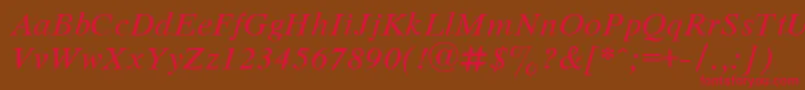 Dutchi Font – Red Fonts on Brown Background