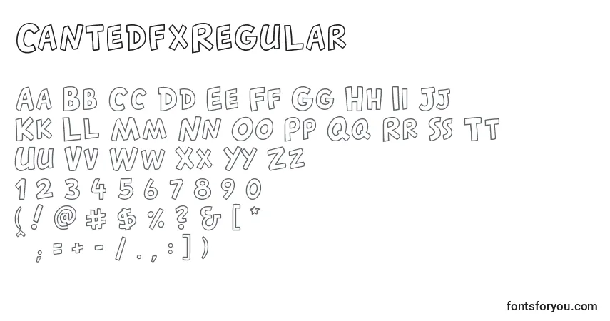 Schriftart CantedfxRegular – Alphabet, Zahlen, spezielle Symbole
