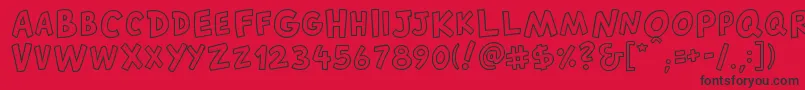 CantedfxRegular Font – Black Fonts on Red Background