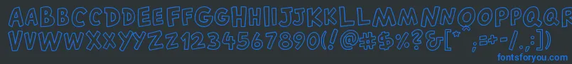 フォントCantedfxRegular – 黒い背景に青い文字