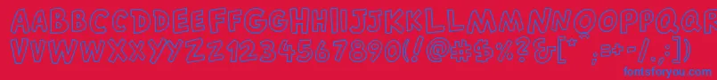 CantedfxRegular Font – Blue Fonts on Red Background