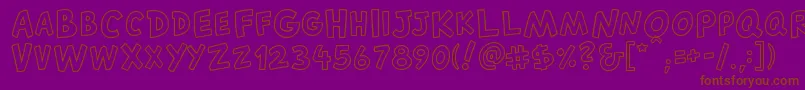 CantedfxRegular-fontti – ruskeat fontit violetilla taustalla