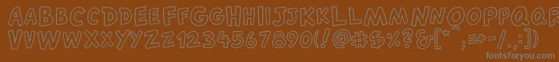 CantedfxRegular-fontti – harmaat kirjasimet ruskealla taustalla