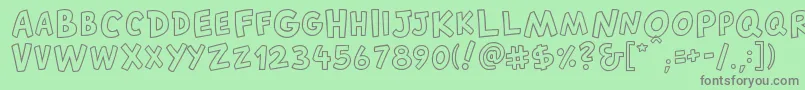 CantedfxRegular-fontti – harmaat kirjasimet vihreällä taustalla